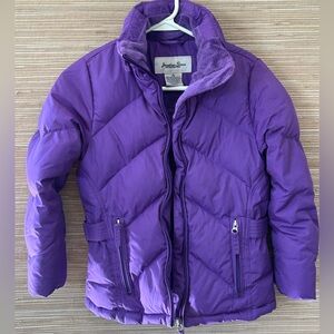 JONATHAN STONE girl’s sS (7-8) down puffer w/faux fur lining-vibrant purple-WARM